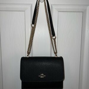 Coach Black Crossbody Bag with Gold Chain